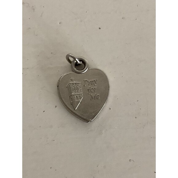 vintage St. Anthony of Padua Heart Shaped Sliding Locket Pendant - Picture 3 of 4